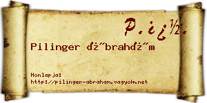 Pilinger Ábrahám névjegykártya